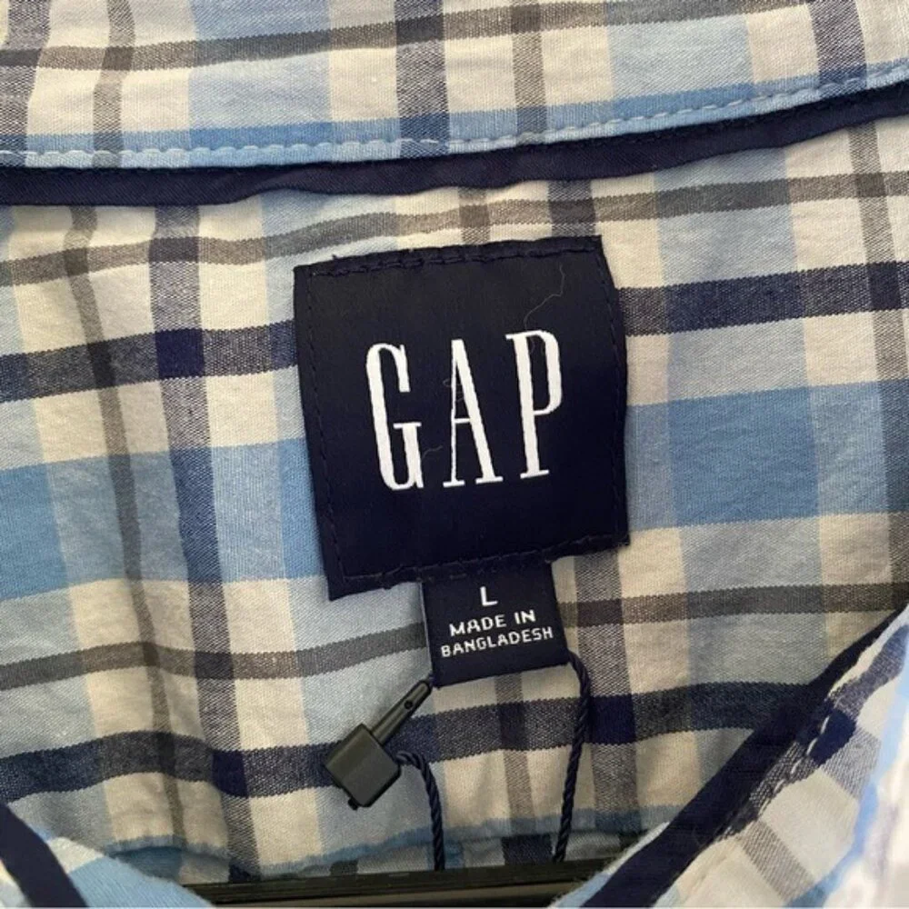 NWT‎ Gap Men's Long-Sleeved Poplin Button-Down Shirt Size L
